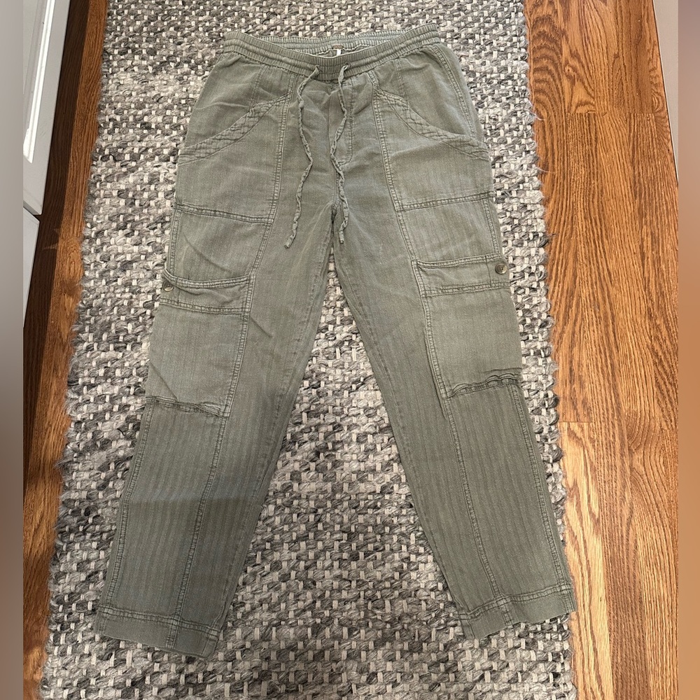 FREE PEOPLE Linen Drawstring Cargo